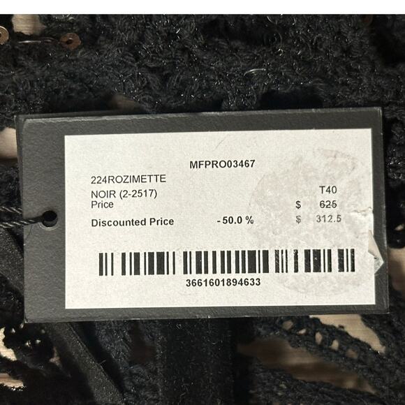 Maje Rozimette Crochet & Sequin Backless Dress Women’s Size FR 40 / US L - Picture 12 of 14